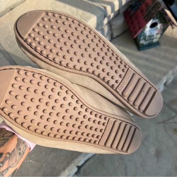 Minnetonka Leila Mule Stone suede open heel slide on shoes Sz 11 - Picture 6 of 8